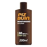 Piz Buin Feuchtigkeitsspendende Sonnencreme SPF30, 200 ml (1 Packung) (Verpackung kann variieren)