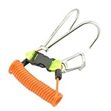 BlissfulAbode Doppelendiger Riffhaken aus Edelstahl mit gefedertem Sicherheitsband, Marine 316 korrosionsbeständig, Schnellverschluss-D-Ring-Befestigung, für Taucher und Wassersport in Strömungen