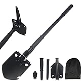Campingschaufel 81.5CM Schneeschaufel, 50# Hartstahl, Multifunktional-Klappschaufel Hochfester Extra Stabiler Schaufel Aus Kohlenstoffstahl Mit Tragetasche FÜR Outdoor-WandernCar Emergency, Gifts