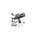 Teleskop, Astronomie Teleskop für Kinder Erwachsene, 70mm Aperture 400mm Linsenteleskop Tragbares Reiseteleskop für Anfänger mit Stativ Telefon Adapter Rucksack Bluetooth Kamera-Fernbedienung