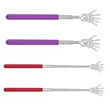 UKCOCO Ausziehbarer Rückenkratzer aus Edelstahl 4 Stück Tragbares Rückenmassage und Anti Juckreiz Gerät für Zuhause Büro und Reisen Zufällige Farbe