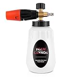 Schaumkanone Schneeschaumlanze Snow Foam Cannon, 1L Einstellbare Schaumlanze Schaumdüse Schaumsprüher mit 1/4 Schnellanschluss für Hochdruckreiniger Verbesserte Schaumpistole Autowäsche