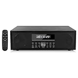 Micro HiFi-System mit DVD-CD-Player, Retro Kompaktanlagen 60 Watt 2.0 Lautsprechersystem mit FM-Radio, Bluetooth, Aux-In, USB-Wiedergabe, Freie Region DVD-Player Retro-HiFi-Musiksystem mit AV-Ausgang