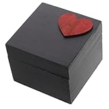 Levemolo Kasten Herz-box Für Schmuck Schmuckhalter Aus Holz Schmuckschale Organizer Für Schmuckdisplays Ring Ohrring Brust Rustikaler Ringständer Black Hölzern