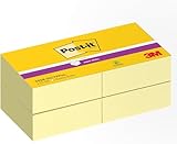 Post-it Super Sticky Notes Würfel, Kanariengelb, Packung mit 4 Blöcken, 270 Blatt pro Block, 76 mm x 76 mm, 100% PEFC - Extra-stark klebende Notizzettel für Notizen, To-Do-Listen und Erinnerungen