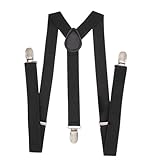 NestNook Herren-Hosenträger, 2,5 cm breit – verstellbare Hosenträger in Y-Form, atmungsaktiver Komfort für Männer und Frauen (Schwarz)