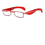 Faltbare Lesebrille Mini Tragbare Blaulichtfilter Brille für Damen und Herren(Rot,3.5x)