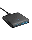 Anker USB-C Ladegerät, 543 (65W II) PIQ 3.0 & GaN 4-Port Netzteil, Dünnes Design, Zwei USB-C Anschlüsse (45W Max), Für MacBook, Laptop, iPad Pro, iPhone 15