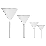 Healifty 4pcs Glas Trichter Set, Kurzer Stiel, Transparent, 40mm+50mm+75mm+100mm, Laborausrüstung für Schule