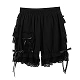 Chaoyinn Bermudas Damen Shorts Kurze Hosen Strand Sport Casual Sommer Yoga Shorts Spitzen Mode Boxers Hot Pants High Waist Sxl Schwarz XXL