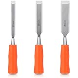 3-teilig Stechbeitel Set, Holzmeißel Stemmeisen Set für Holz für Holzbearbeitung Holz Beitel Tischler Werkzeug, Meißel Set Holzwerkzeug mit Scharfes Klinge Komfortabel Griff für Schreiner Zimmerer