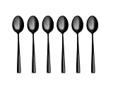Otto Koning Set mit 6 Dessertlöffeln - Kleine Löffel, Kaffeelöffel, Edelstahl, Schwarz, 15,3 cm, Spülmaschinenfest, Elegantes und modernes Design