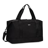 ECOHUB 30L Reisetasche Handgepäck Groß, für Easyjet Handgepäck 45x36x20, Faltbare Handgepäck Tasche für Flugzeug, Sporttasche mit Abnehmbar Nass-Tasche, Weekender Damen Herren(Schwarz)