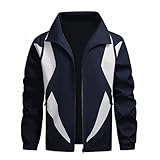 Herren-Jacken Winddicht Wasserdichter Mit Reißverschluss Atmungsaktiv Hochwertige Herrenjacke Winter Mit Kapuze Leichte Elastisch Bequeme Für Camping Radfahren Blau M