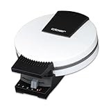 Cloer 271 Hörncheneisen für hauchdünne, knusprige Hörnchen, 800 W, Backfläche 15 cm Durchmesser, stufenlos wählbarer Bräunungsgrad mit Schieberegler, weiß, Metall