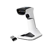 ScanAvenger Tragbarer kabelloser Bluetooth-Barcode-Scanner Handscanner kabellos wiederaufladbar 1D und 2D -Scan-Pistole für Inventarverwaltung, kabellos Handgerät (mit Stand der nächsten Generation)