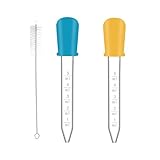 Pipette, 2 Stück 5ml Silikon Kunststoff Pipetten, Liquid Dropper, Transparente Pipette, mit Reinigungsbürste, für Süßigkeitenformen, Bastelarbeiten Kunst, Pflanze