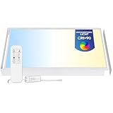LECOM LED Panel Deckenleuchte 120x60 - Dimmbar Aufbau mit Fernbedienung 5400lm CRI90 CCT Deckenlampe Deckenbeleuchtung (mit Aufbaurahmen)