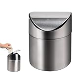 Gudalea Edelstahl Tischabfalleimer mit Deckel, Mini Mülleimer für den Tisch, Tischmülleimer Klein Küchenabfalleimer