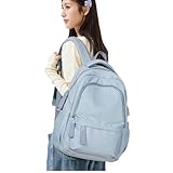 SEAFEW Schulrucksack Mädchen Teenager Schulranzen Rucksack Damen 14 Zoll Laptop Rucksack Leichter schultasche Hochschule Campus Rucksack Nylon Wasserdicht Lässig Arbeitsreise Tagesrucksack(Hellblau)