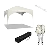 Wasserdichtes Pop-Up-Pavillon Gartenüberdachung mit rundem Dach - Outdoor-Partyzelt für Garten Terrasse und Veranstaltungen (Beige)