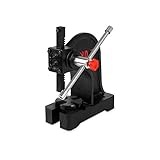 EBERTH Drehdornpresse Dornpresse Zahnstangenpresse mit 500kg Presskraft, bis Werkstückhöhe 117mm, Ausladung 112mm, Handhebelpresse für Werkstatt, Grundplatte 4-fach verstellbar, leichtgängiger Hebel