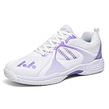 ZHENSI Badmintonschuhe Damen, Volleyball- Und Squashschuhe Leichte rutschfeste Hallen- Und Outdoor-Schuhe,Lila,40 EU