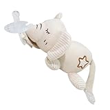 Buddy Schnullerhalter aus Plüsch - Pocket Buddy Lovey und Schnullerhalter | entzückender, weicher und hautfreundlicher Schnullerhalter für 0-6 Monate