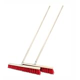 2 Stück Straßenbesen 60 cm mit Stiel 150 cm Holz draußen Gartenbesen Industriebesen Robuster Outdoor Besen mit Stabilen Borsten für Hof Garten und Gehwege (60cm + Stiel 150cm)