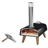 BOSKA Pizzaofen Pro Pellet/Pizza ofen/Pizza in 90 Sekunden wie aus dem Steinofen/Holzpellets/Outdoor-Kochen/Inkl. Flaschenöffner und Pizzastein