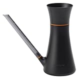 Fiskars Gießkanne mit Deckel, 1,2 l, Ohne Abnehmen des Deckels befüllbar, Höhe: 25,8 cm, Schwarz/Orange, 1071307