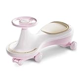 Wackelauto für Kinder, zum Aufsitzen, Schaukel, leises PU-Rad, Anti-Rollover, für Kinder ab 3 Jahren, Rosa