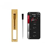 Kabelloses Fleischthermometer mit 50 m stabiler Konnektivität | Sonde IP68 wasserdicht/staubdicht & stoßfestes Design | widersteht Öllecks und extremen Temperaturen zum Grillen/Rauchen