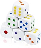 QUTHZZHY Würfel Set 6 Stück, Gerundet Bunt Würfel, 25mm Acryl Farbwürfel, 6-Seitiges Groß Würfel, Spielwürfel Dice Set für Matheunterricht, Tischspiele, Party und Klassenzimmer