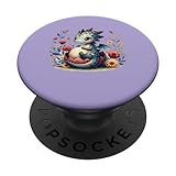 Charmanter Baby-Drache im Ei Fantasie auf violettem Hintergrund. PopSockets mit austauschbarem PopGrip