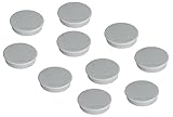 FRANKEN Magnete Stark Rund, 10 Stück, Hochwertige Haftmagnete für Büro, Haushalt, Werkstatt mit hoher Haftkraft, ideal für Whiteboards, Kühlschrank, Plantafeln oder Schaukästen, 38 mm, Grau, HMS36 12