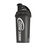 Best Body Nutrition Eiweiß Shaker schwarz – 700 ml Protein Shaker mit Sieb & Mess-Skala – auslaufsicher – spülmaschinengeeignet – BPA-frei – für klumpenfreie Proteinshakes