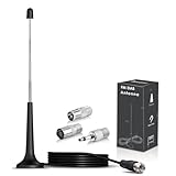 Bingfu FM UKW Radio Antenne für stereoanlage DAB Teleskopantenne mit Magnetfuß und 3m Verlängerungskabel für Tragbaren Radio-Tuner Stereo-Empfänger AV-Empfänger Stereo-Verstärker HiFi-Receiver