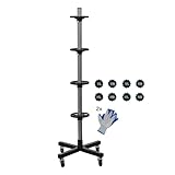 PROREGAL Fahrbarer Felgenbaum CARRERO für Autoreifen bis 225 mm, HxBxT 115,5x46x46cm, bis zu 4 Reifen, Schwarz, Reifenständer, fahrbar