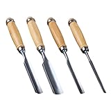 Nixiara Schnitzschere für Holz, Schnitzmeißel Set | Ergonomischer Hohlmeißel für Holzschnitzerei | 4X Holzschnitzmeißel, tragbare Handwerkzeuge für ,
