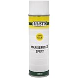 SILISTO 1x Markierungsspray 500 ml - leuchtgelb - Markierungsfarbe Kreidespray Markierspray Bodenmarkierung - Farbspray - Sprühfarbe - 360° Sprühdose