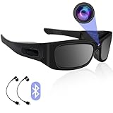 Nisanmoon Sonnenbrille Mini Kamera, Bluetooth Sport Kamera HD 1080P Sonnenbrille Kleine Video Kamera, Tragbare Brille Sport Kamera mit Bluetooth, Unterstützung nehmen Foto und Video, Loop-Aufnahme