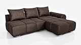 Design Wohnlandschaft Ingrid Braun 270 cm Rechts Ecksofa mit Schlaffunktion
