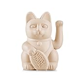 Lucky Cat Ocher - ockerfarbene Winkekatze, japanische Maneki Neko Deko-Katze, 15 cm groß
