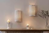 Wandleuchte Kerzenhalter Weiss(Set von 2) Wandteelichthalter Weiß Moderne Metall Design Wand-Mount Wandkerzenhalter kerzenständer für Wohnzimmer, Esszimmer, Wanddekoration