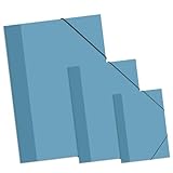itenga Set Zeichenmappe DIN A2 und DIN A3 und Sammelmappe DIN A4 mit Motiv - Zeichenmappe Gummizugmappe Sammelmappe - für Kinder Jugendliche Schüler Mädchen Jungen (nordic blue)