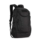 VINBAGGE Rucksack Molle Taktische Motorrad Wanderrucksack Outdoor Wasserdicht Trekkingrucksack 25L Campus Jagdrucksack Schulrucksack Jungen Daypack für Herren Damen Schwarz