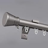 Strapazierfähige Gardinenstange mit Halterungen und Endstücken, 3,6 m, zur Wandmontage, graue Stange für Wohnzimmer, Schlafzimmer, Outdoor, einfache Installation und langlebiges Design