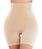 SIMIYA Bauchweg Unterhose Damen Hohe Taille Bauch Weg Shapewear Miederhose mit Bein Shaping Unterhose stark formend Miederpant Nahtlose(Beige,S)