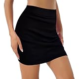 Lancry Schwarzer Bleistiftrock für Damen, dehnbar und schlankmachend, kurzer Rock, hohe Taille, für Sommer und Herbst, Schwarz, One Size